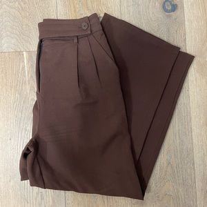 Oak & Fort Wide Leg Chestnut Brown Pants